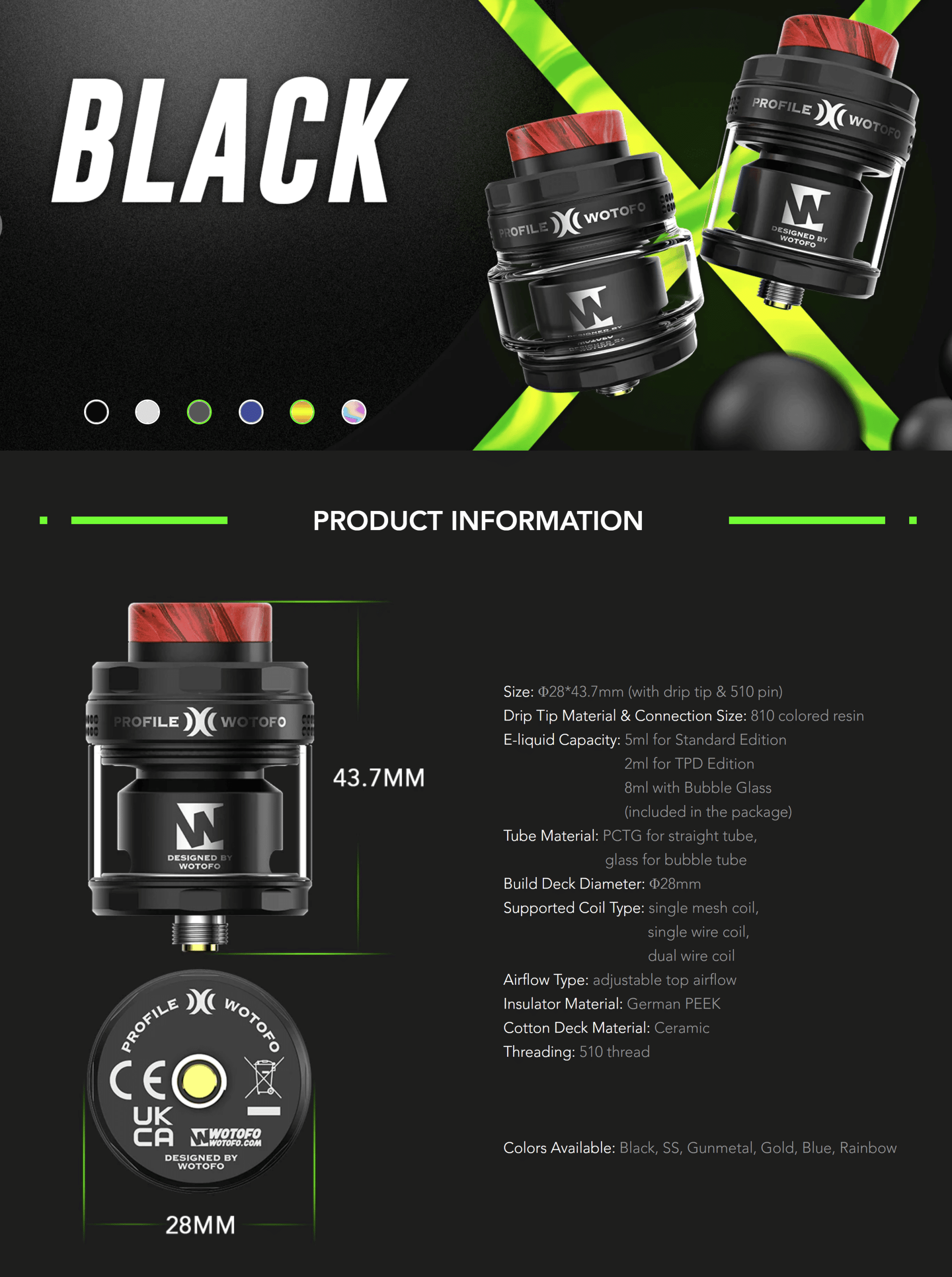 Wotofo Profile X RTA Banner