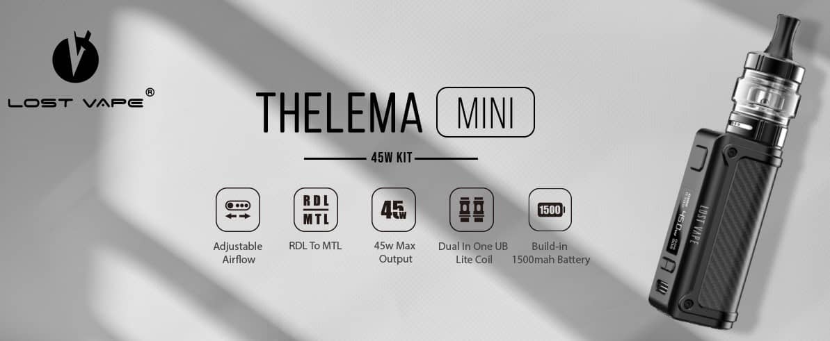 Lost Vape Thelema Mini Kit 3.5ml 45W 1500mAh Banner