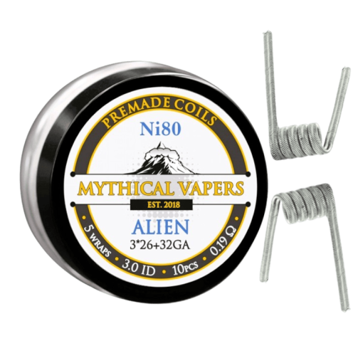 Mythical Vapers Ni80 Alien Coils (326+32) Ø3.0mm ~0.19Ω 10pcs