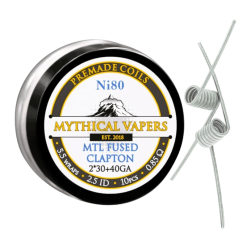 Mythical Vapers Ni80 MTL Fused Clapton Coils (230+40) Ø2.5mm ~0.85Ω 10pcs