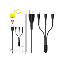 Usams 3IN1 USB Fast Charging Cablе Black