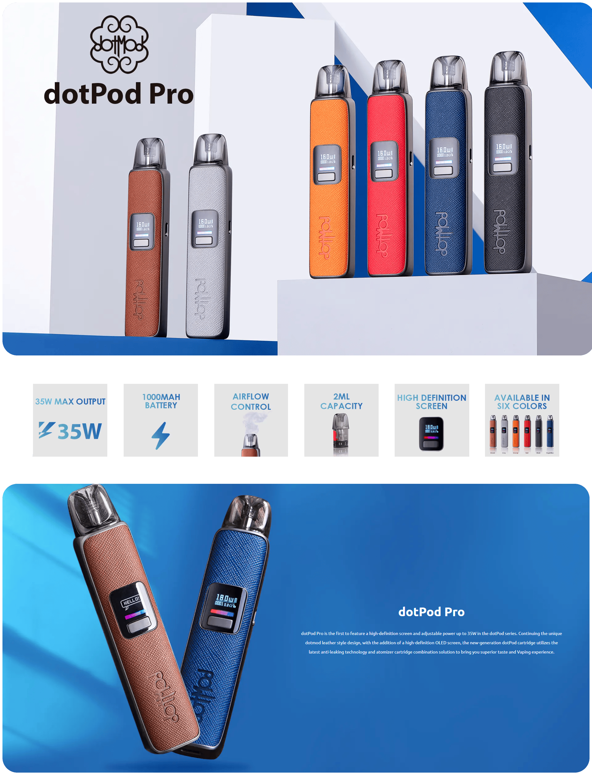 Dotmod Dotpod Pro 35W 1000mAh 2ml Kit Banner1