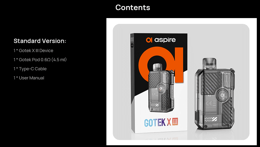 Aspire GoTek X III 4.5ml 1200mAh Pod Kit Banner8