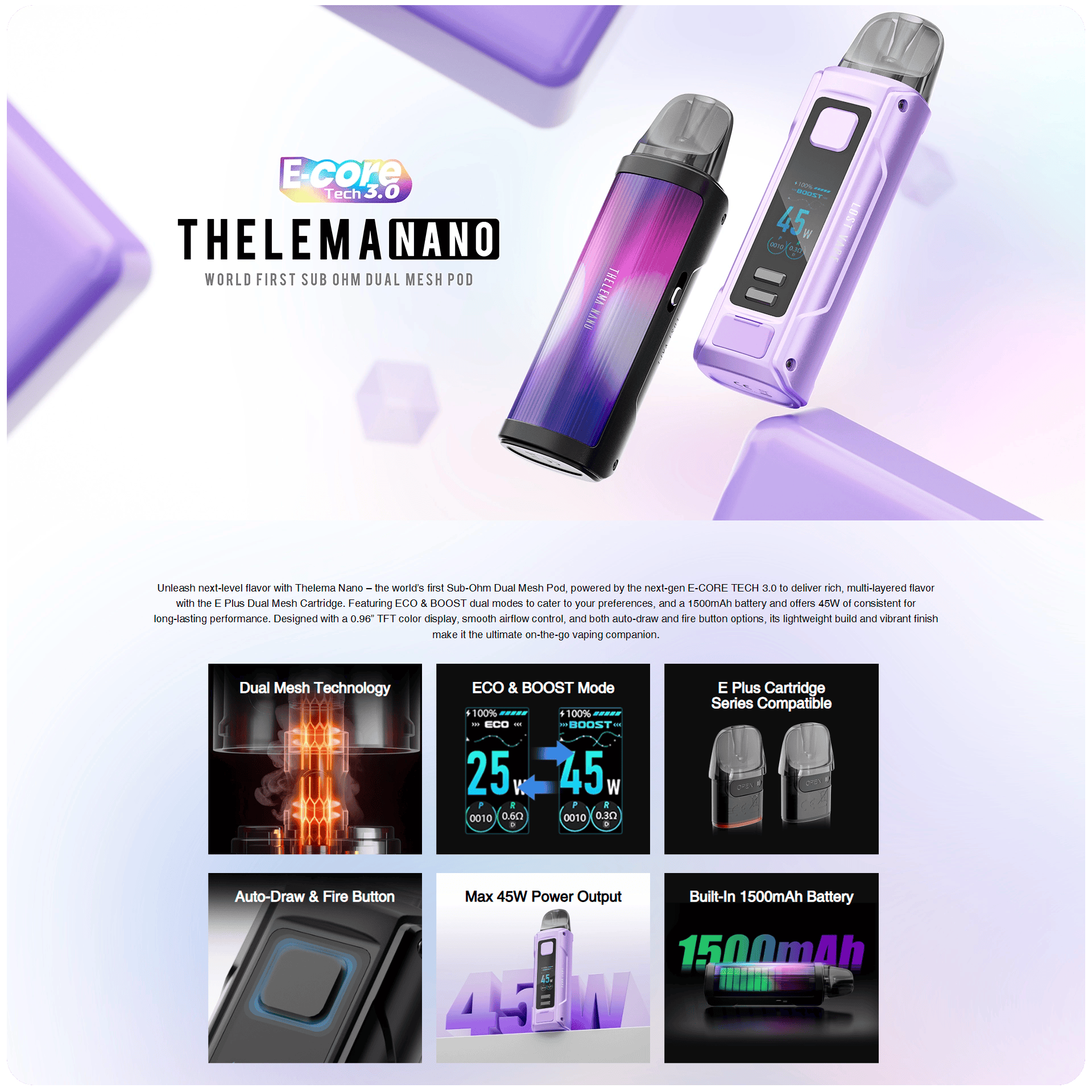 Lost Vape Thelema Nano Pod Kit 1500mAh 45W Banner1