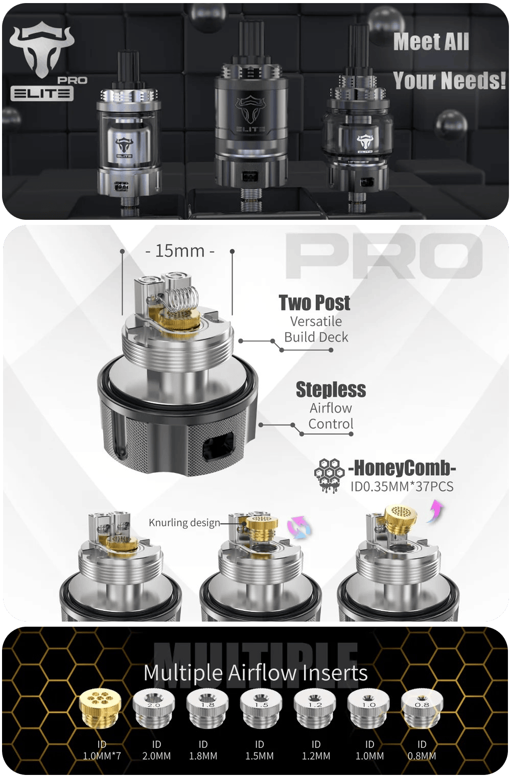 THC Tauren Elite Pro MTL RTA 2ml 22mm Banner1