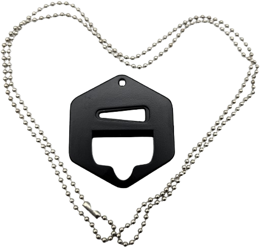 5in1 Bottle Cap Opener Tool with Long Necklace Black Banner