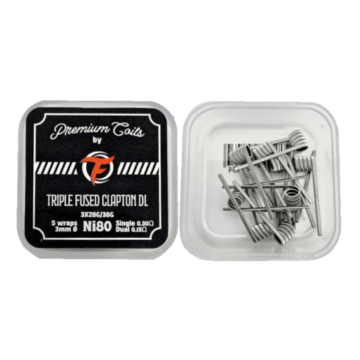 Fumytech Ni80 Triple Fused Clapton DL Coils 5 Warps Ø3.0mm Single 0.3Ω Dual 0.15Ω 10pcs
