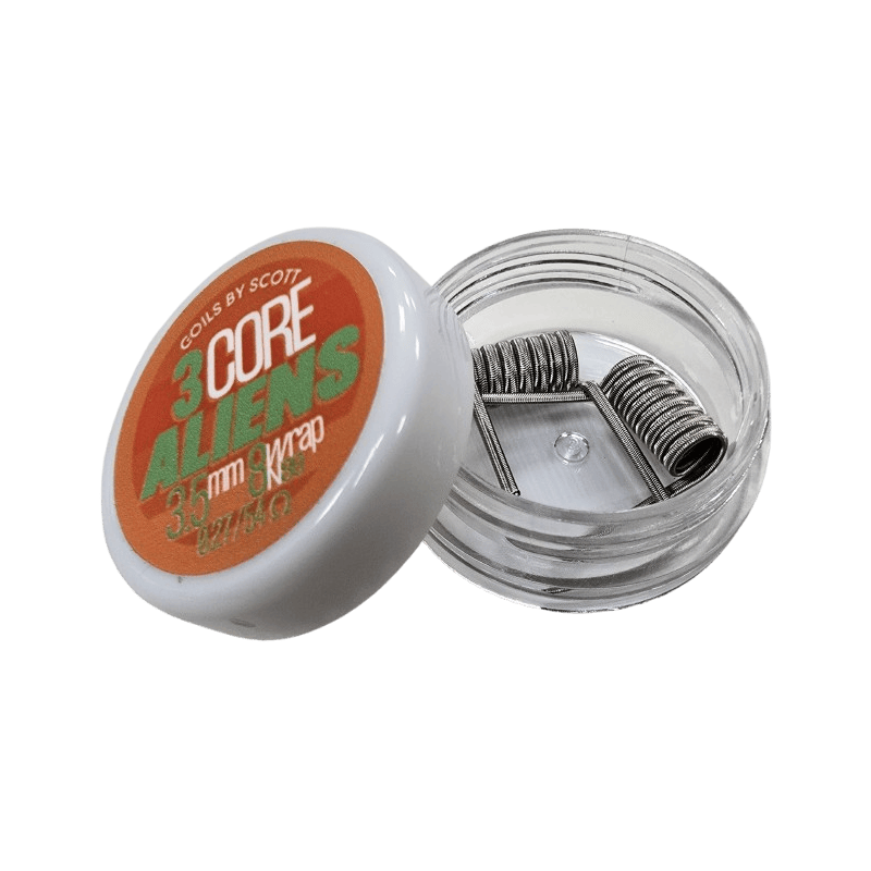 High End Alien 3 Core Aliens Ø3.5mm Single ~0.54Ω Dual ~0.27Ω Ni80 2pcs Coils by Scott