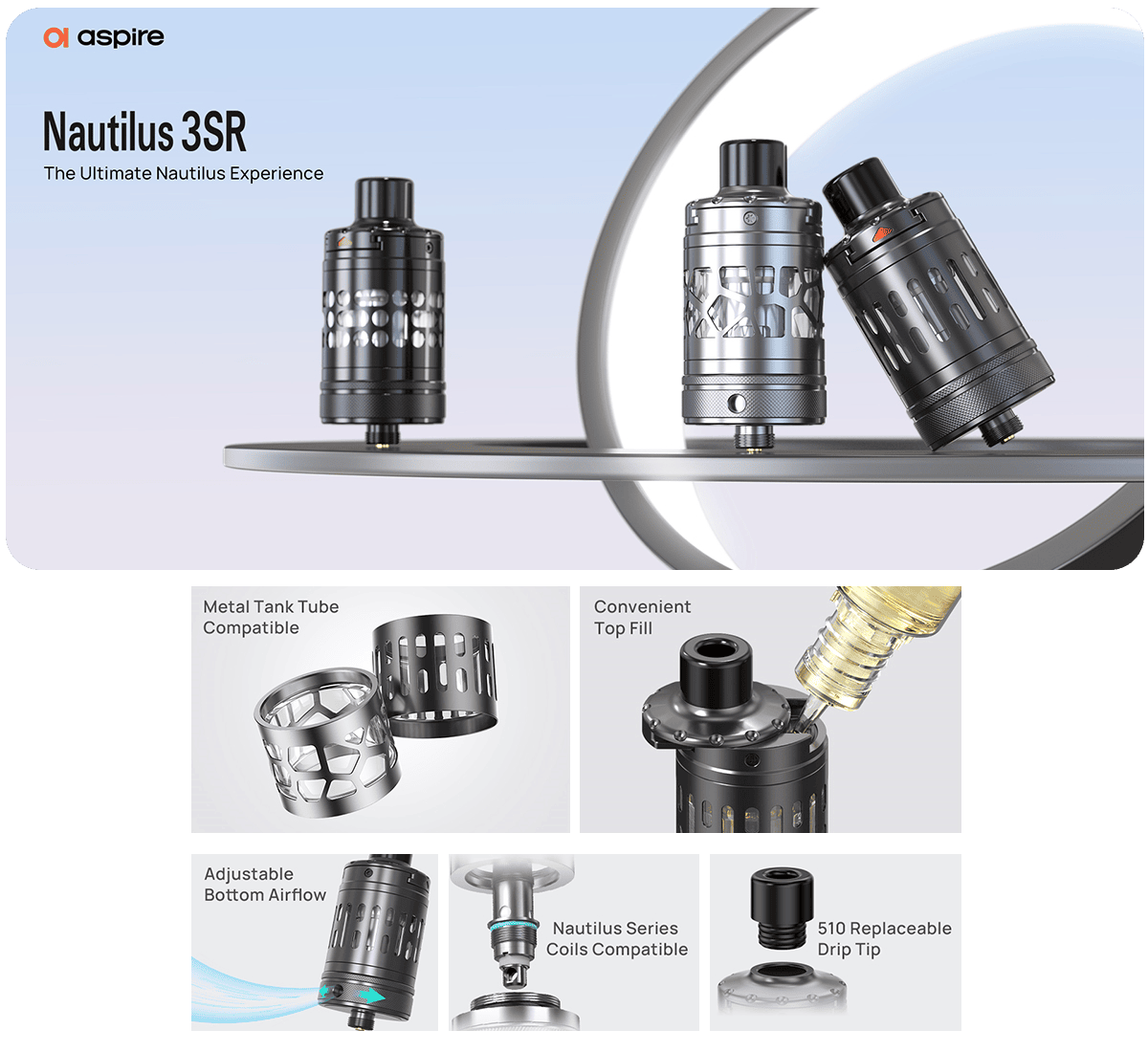 Aspire Nautilus 3SR Tank 4ml 24mm Banner1