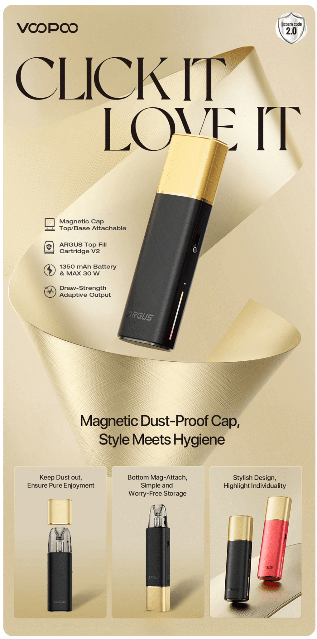 VooPoo Argus Klyc Pod Kit 3ml 1350mAh Banner1