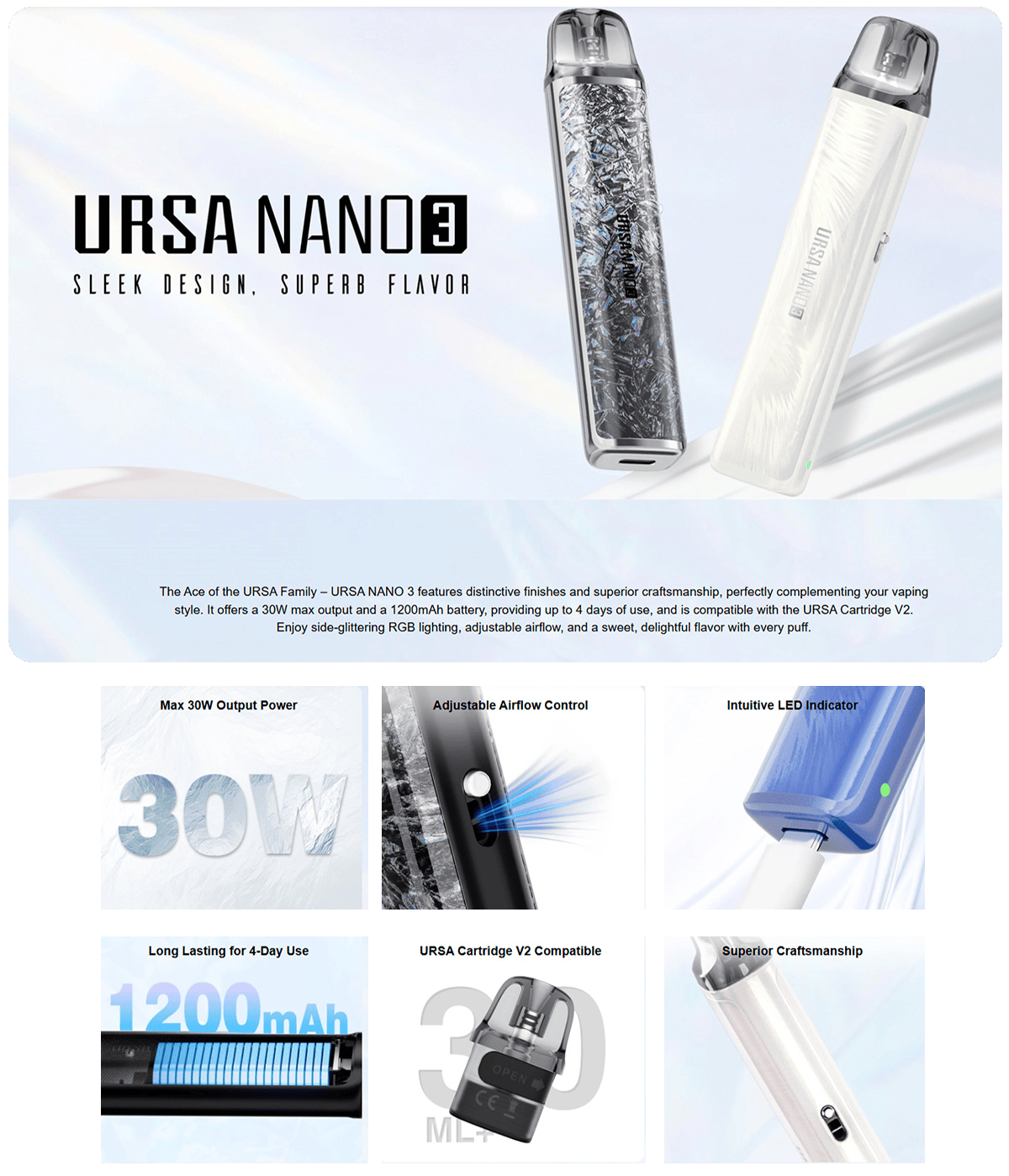 Lost Vape Ursa Nano 3 Pod Kit 2.5ml 1200mAh Banner1