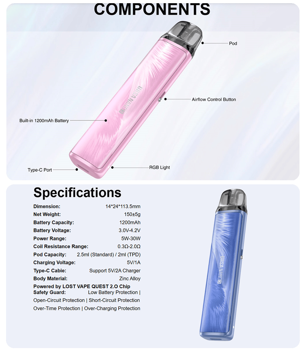 Lost Vape Ursa Nano 3 Pod Kit 2.5ml 1200mAh Banner2