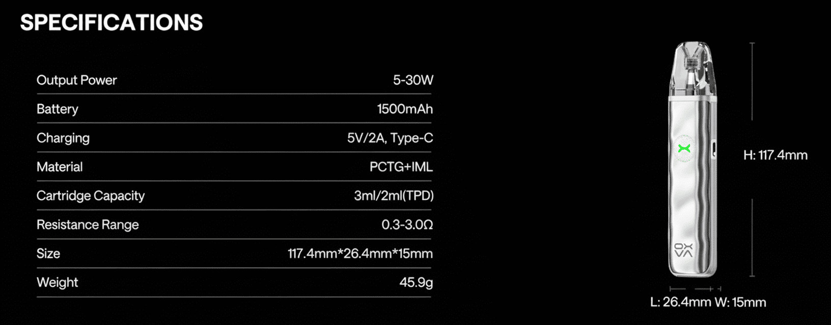 OXVA XLim Go 2 1500mAh 3ml Pod Vape Kit Banner3