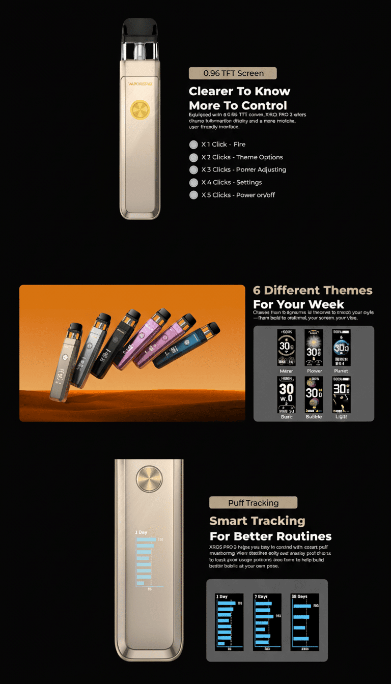 Vaporesso XROS Pro 2 Pod Kit 3ml 2000mAh Glittering Black Banner4