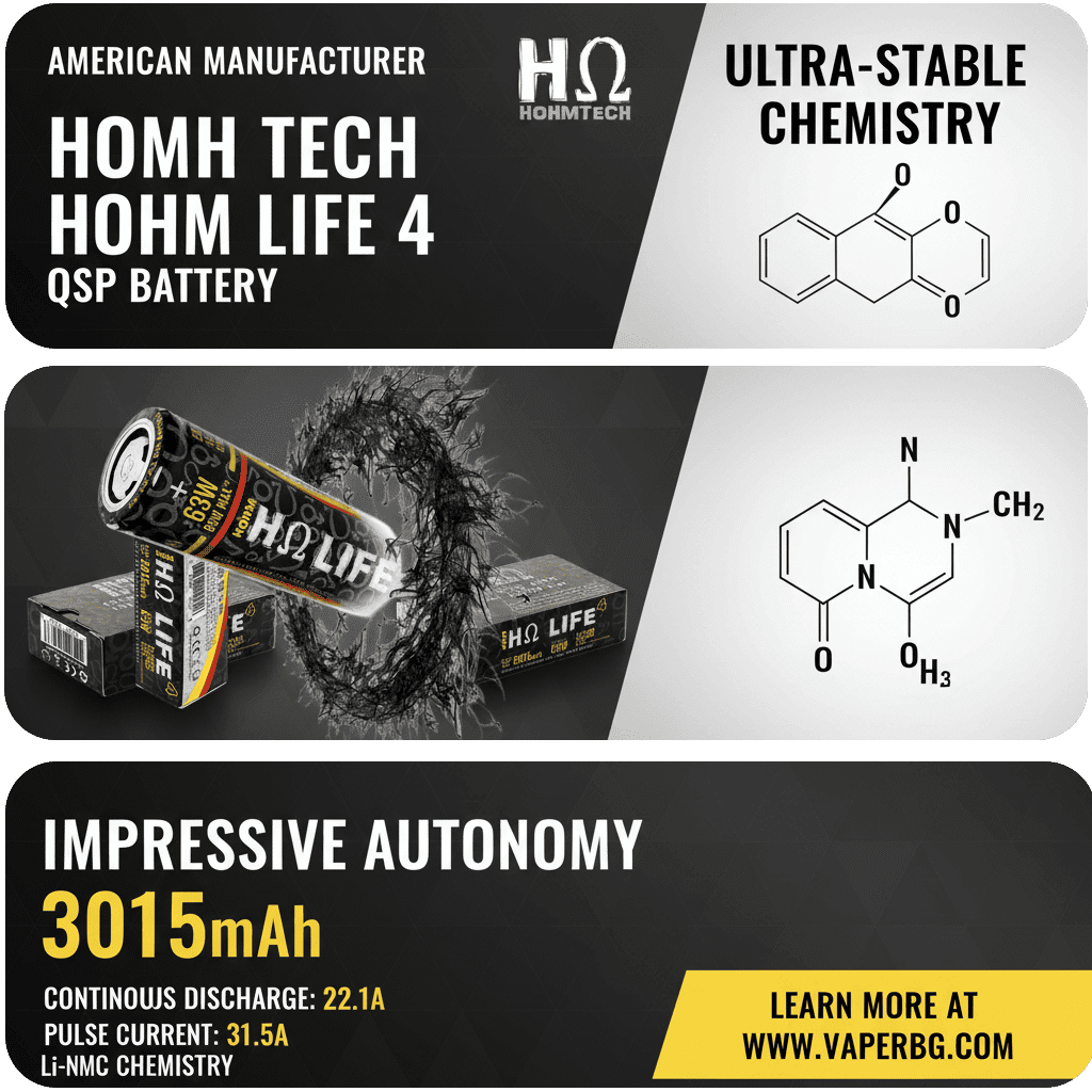Hohm Tech Hohm Life⁴ 18650 22.1A 3015mAh Battery Banner3