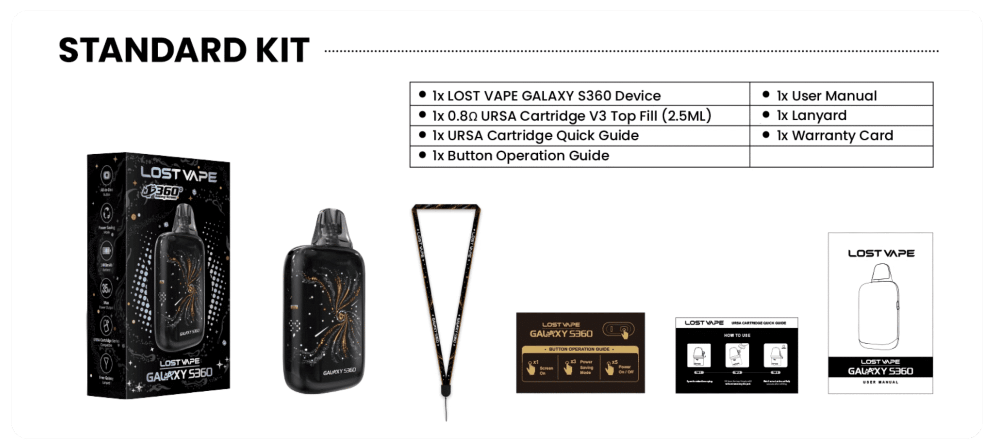 Lost Vape Galaxy S360 Pod Kit 2.5ml 1400mAh Banner8