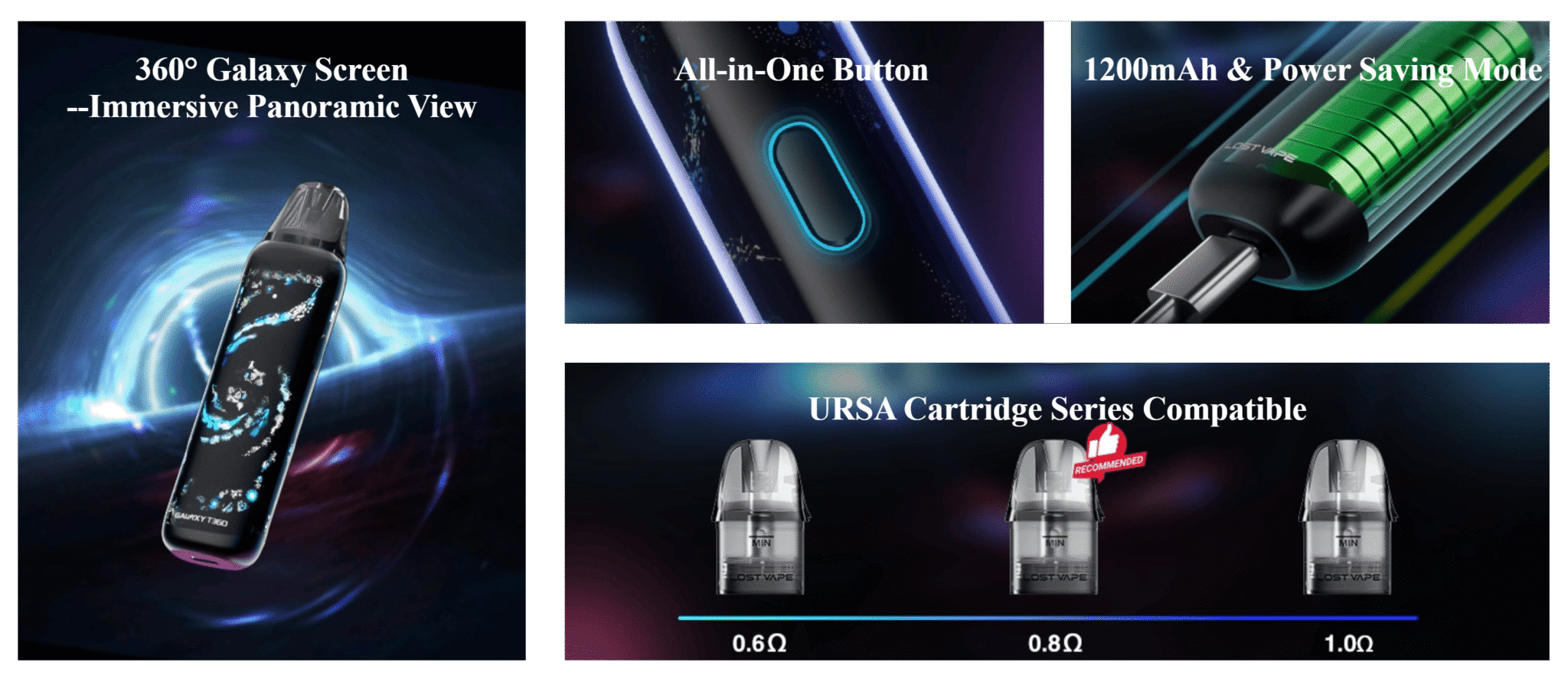 Lost Vape Galaxy T360 Pod Kit 2.5ml 1200mAh Banner2