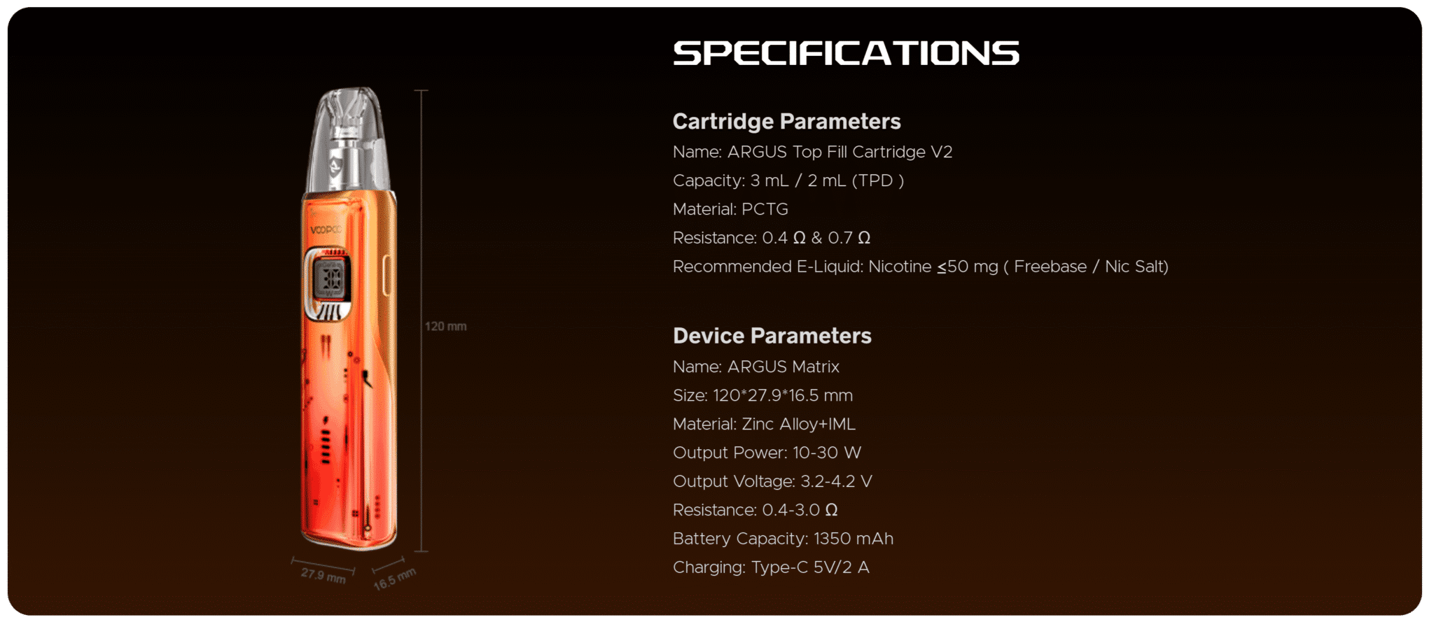 VooPoo Argus Matrix 1350mAh 3ml Pod Kit Banner4