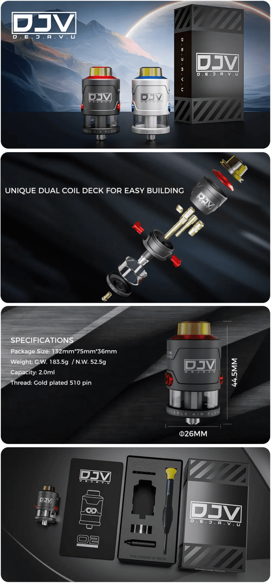 DJV RDTA V2 26mm Fiber Engrave Banner