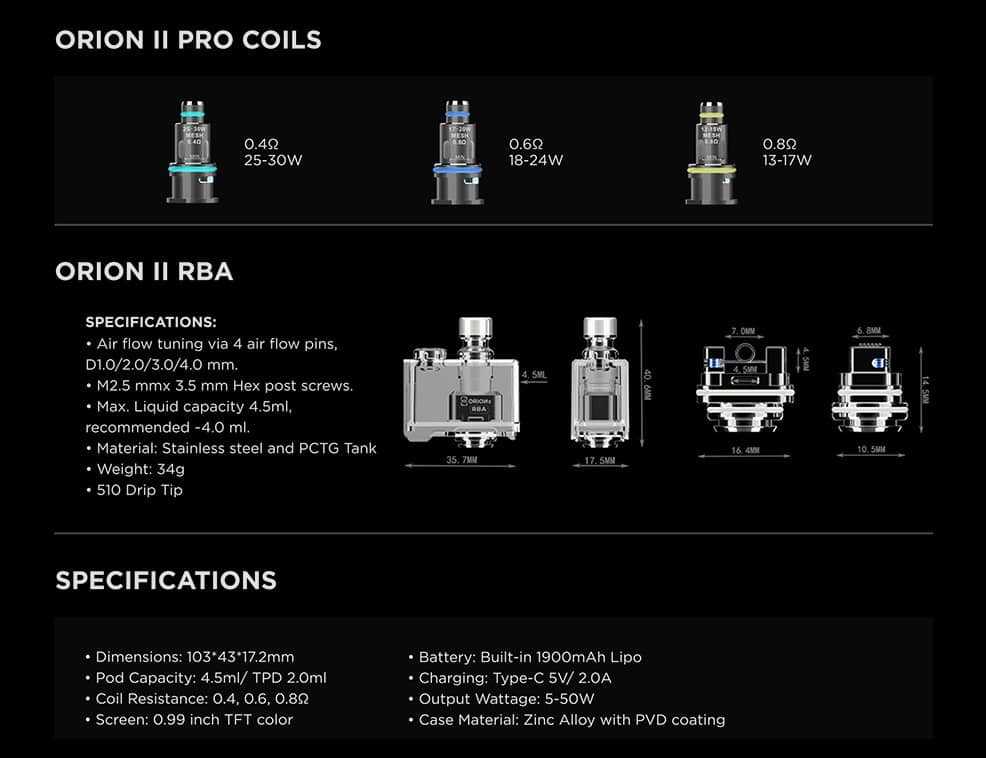 LVE Orion II PRO+RBA 4.5ml 1900mAh Banner2
